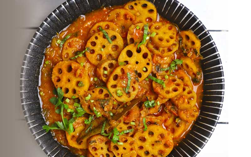 bhey or spicy lotus stems