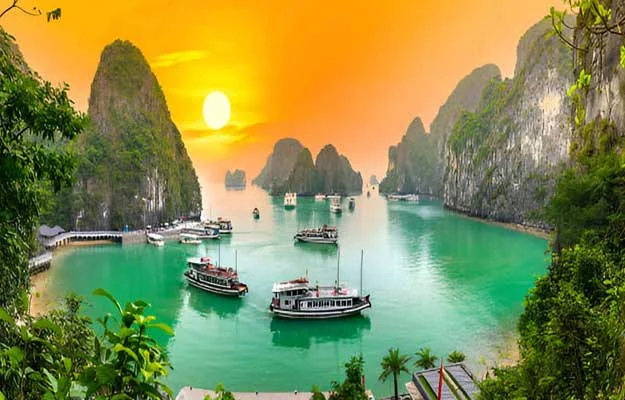 Panoramic view of Halong Bay, Vietnam